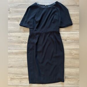 Tahari Black Flutter-Sleeve Knee Length Dress Women’s 8